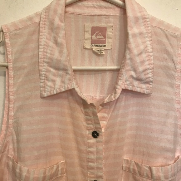 3/20$ QuickSilver 100% cotton striped tunic size medium - Picture 3 of 8
